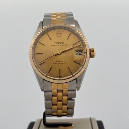 Tudor Prince Oysterdate 34MM Steel Yellow Gold | Gold Stick Dial Used (Very good) | Original box | No original papers