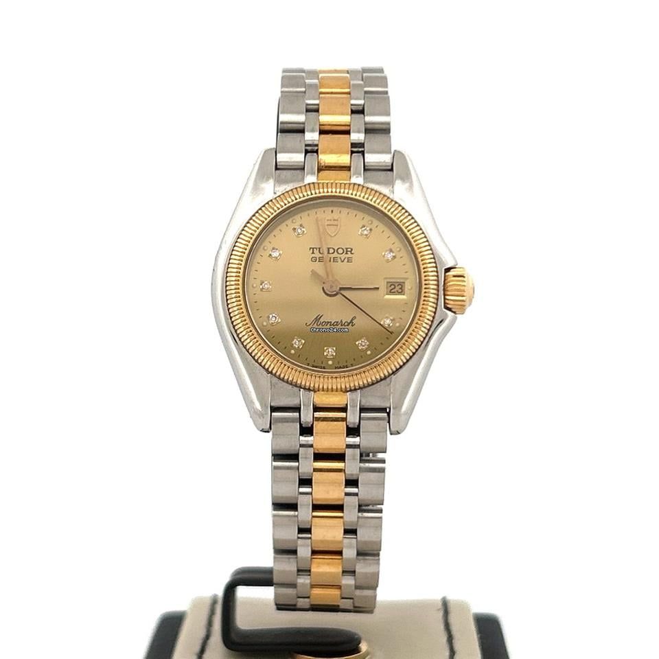 Tudor Monarch 27 MM 18K Yellow Gold Steel Gold Diamond Dial Used (Very good) | No original box | No original papers