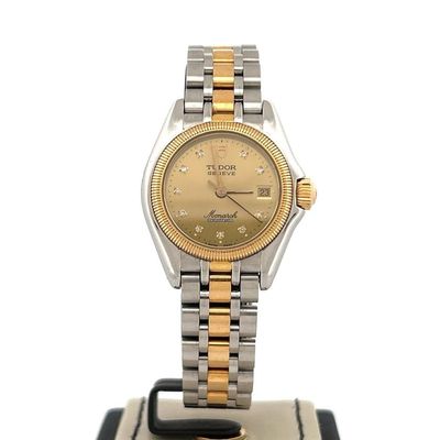 Tudor Monarch 27 MM 18K Yellow Gold Steel Gold Diamond Dial Used (Very good) | No original box | No original papers