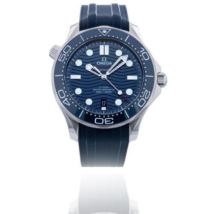 Omega Seamaster Diver 300 M Steel 42MM Automatic Watch | James Bond | Blue Dial &amp; Bracelet Box and Papers 2025 | NEW | Extra Steel Military Bracelet