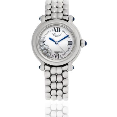 Chopard Happy Sport Floating Diamonds 32MM Steel Watch / White Dial / Box Only Perfect Condition
