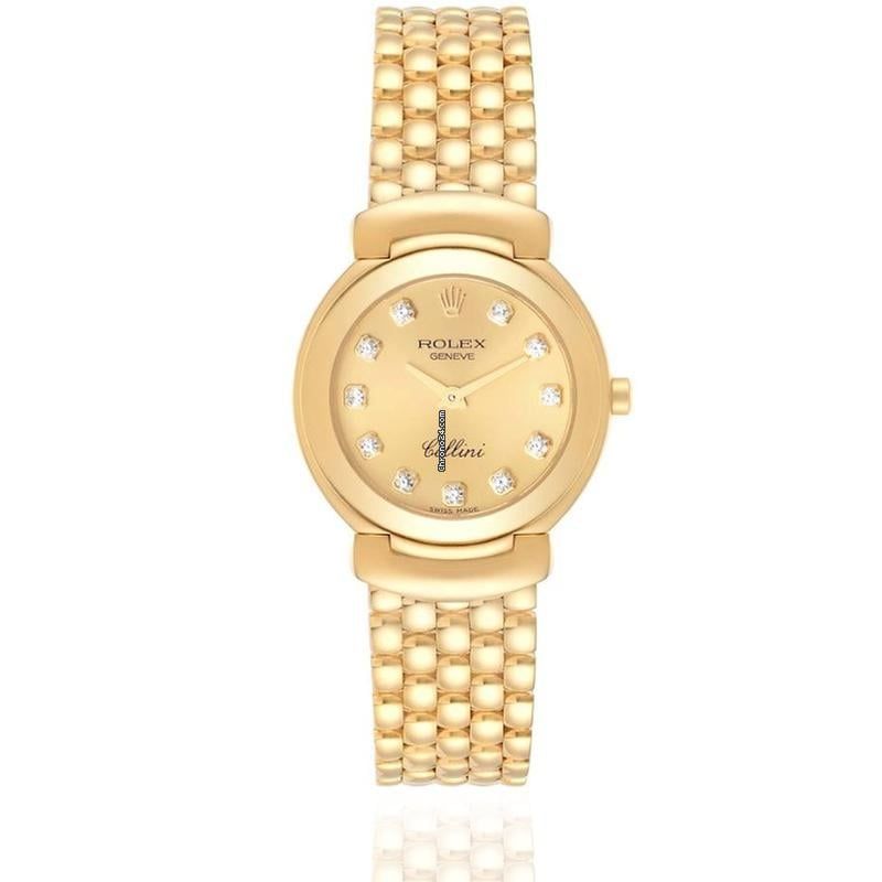 Rolex Cellini 26MM 18K Yellow Gold / Gold Diamond Dial / Box Only Mint Condition Long Bracelet Used (Very good) | Year of production 1990 (Approximation) | Original box | No original papers