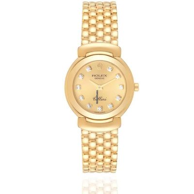 Rolex Cellini 26MM 18K Yellow Gold / Gold Diamond Dial / Box Only Mint Condition Long Bracelet Used (Very good) | Year of production 1990 (Approximation) | Original box | No original papers