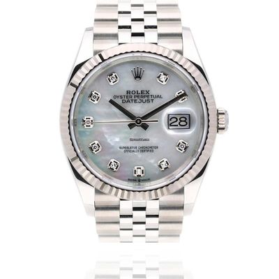 Rolex Datejust 36 36MM Steel 18K White Gold Bezel / Mother of Pearl Diamond Dial [MOP] / Jubilee B&amp;P2026 / NEW Unworn Condition: Like new &amp; unworn | Year of production 2026 | Original box | Original p