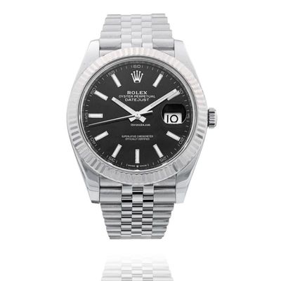 Rolex Datejust 41 41MM Steel WG Bezel | Black Stick Dial | Jubilee Bracelet | B&amp;P2019 - MINT Used (Very good) | Year of production 2019 | Original box | Original papers