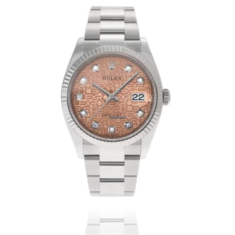 Rolex Datejust 36 36MM Steel / 18K WG Bezel | Pink Jubillee Diamond Dial | B&amp;P 2020 Mint Used (Very good) | Year of production 2020 | Original box | Original papers