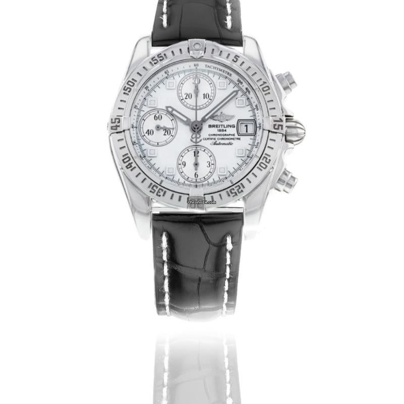 Breitling Chrono Cockpit 39MM Steel Watch | White Dial | Leather Bracelet | Box and Papers 2009 Used (Very good) | Year of production 2009 | Original box | Original papers