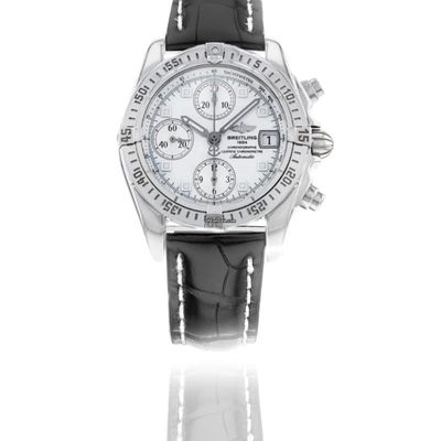 Breitling Chrono Cockpit 39MM Steel Watch | White Dial | Leather Bracelet | Box and Papers 2009 Used (Very good) | Year of production 2009 | Original box | Original papers