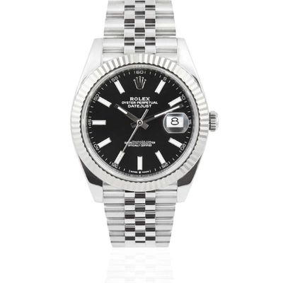 Rolex Datejust 41 41MM Steel White Gold Bezel | Black Dial | Jubilee Bracelet | B&amp;P2023 Used (Very good) | Year of production 2023 | Original box | Original papers
