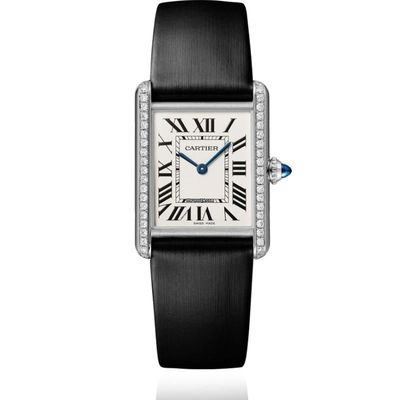 Cartier Tank Must Large Steel Watch / Factory Diamond Set Bezel / White Dial / Box Only Used (Very good) | Year of production 2023 | Original box | No original papers
