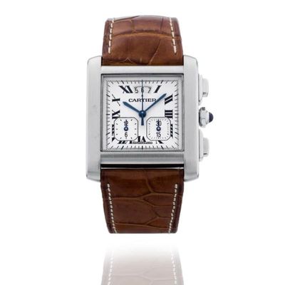 Cartier Tank Française Chronograph 30MM Steel Watch | Super Quartz | B&amp;P2003 - MINT Serviced by Cartier in 2025 Used (Very good) | Year of production 2003 | Original box | Original papers