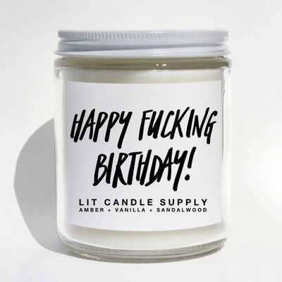 HAPPY FUCKING BIRTHDAY JAR CANDLE