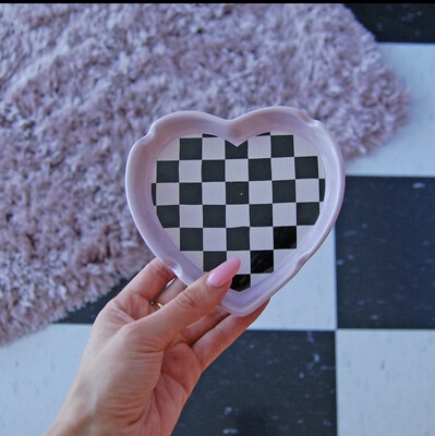 Checker Heart Ashtray