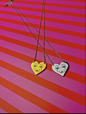 Crying Heart Necklace (Silver)