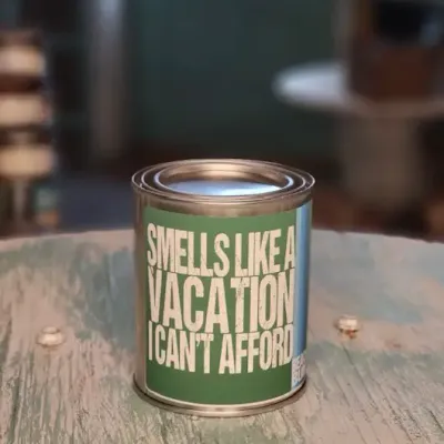 Smells Like a Vacation I Can&#39;t Afford Paint Can Candle