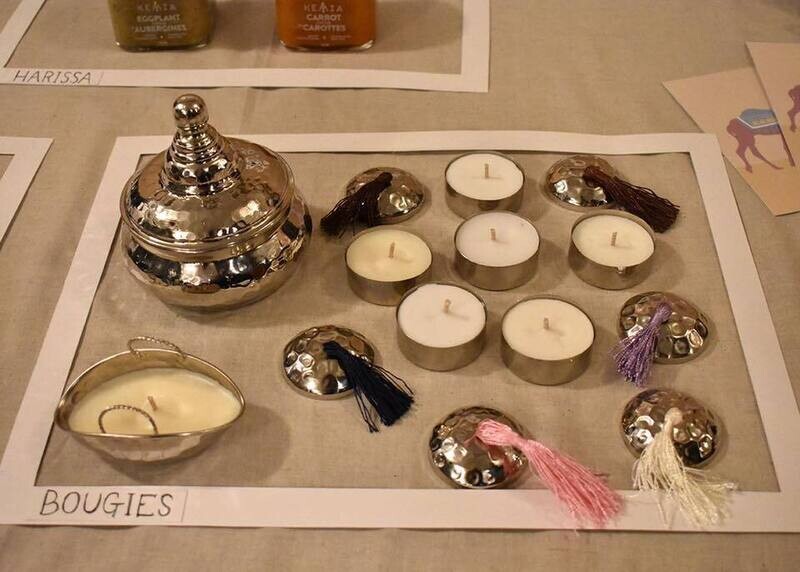 Bougies en cuivre martelé