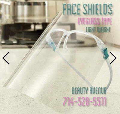 Light Weight Face Shields (Eyeglass Style)