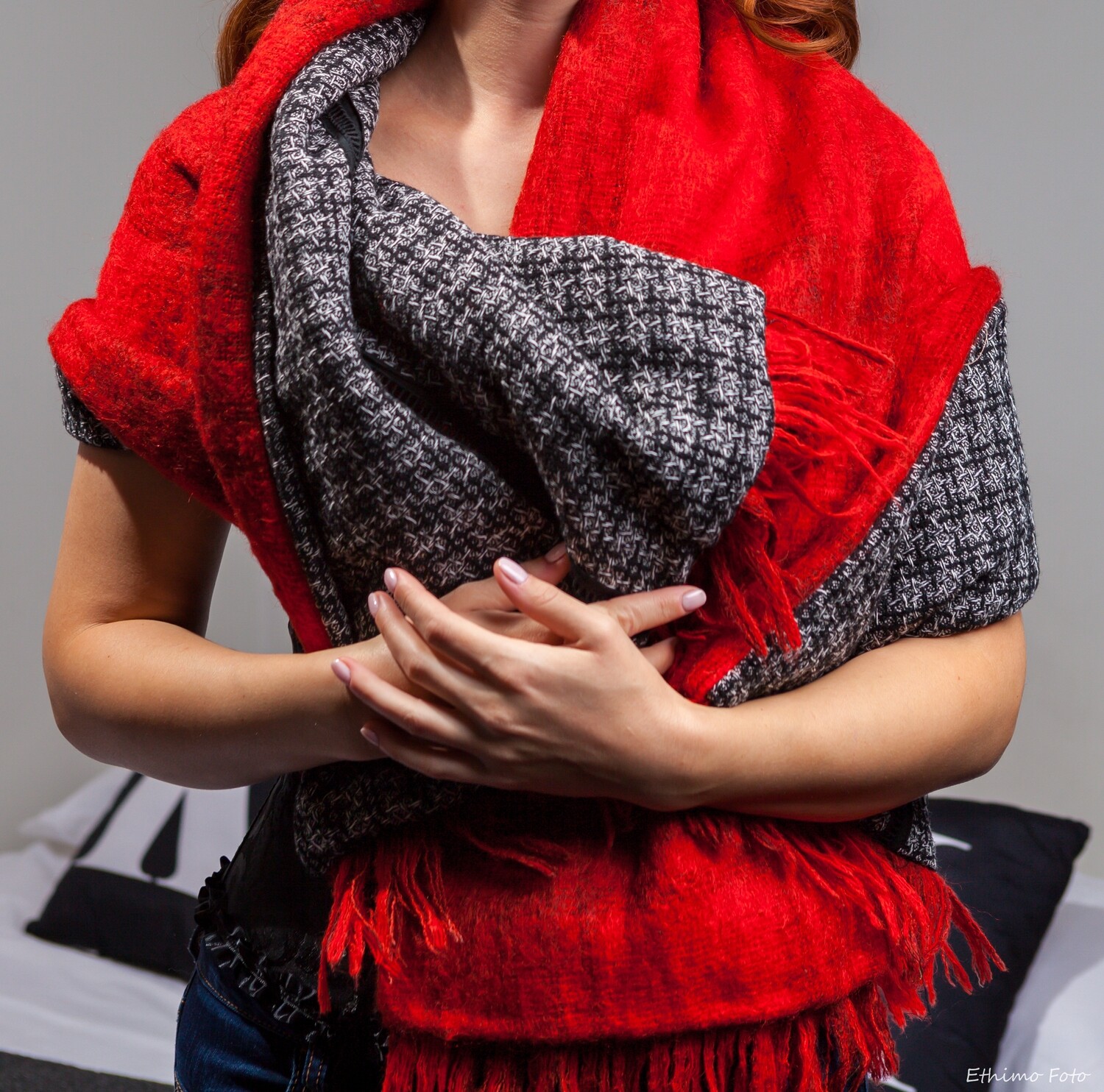 Reversible wool scarf. Reversible wool scarf.