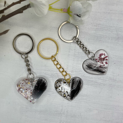 Tierfell Schlüsselanhänger Herz midi