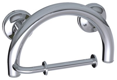 2-in-1 Grab Bar Toilet Paper Holder Available in 3 Finishes