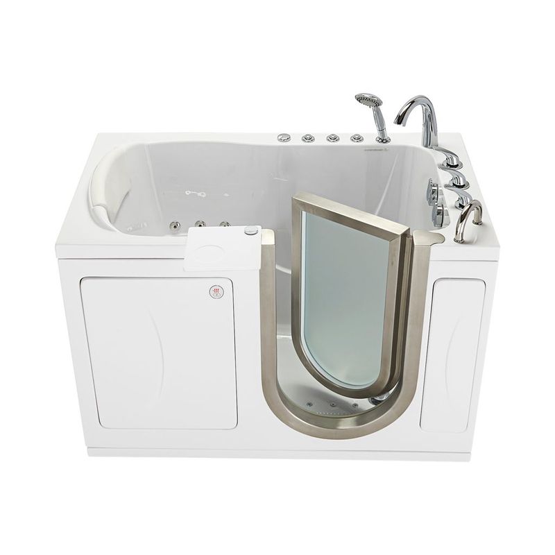 Petite Acrylic Walk-In Tub – 28″x52″ (71x132cm), Dual Drain Technology