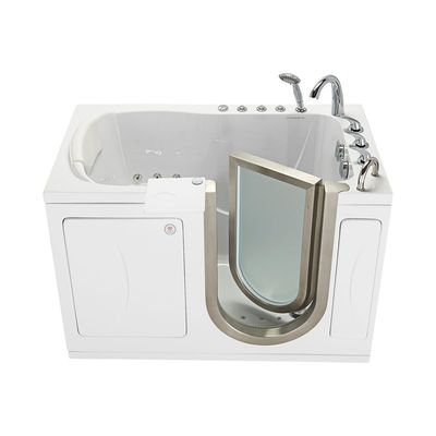 Petite Acrylic Walk-In Tub – 28″x52″ (71x132cm), Dual Drain Technology