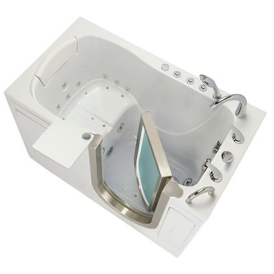 Petite Acrylic Walk-In Tub – 28″x52″ (71x132cm), Dual Drain Technology