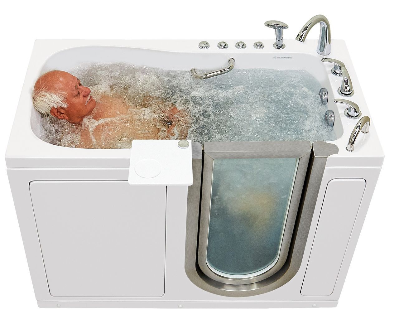 Deluxe Walk-In Tub – 30″x55″ (76.2x140cm), Dual Drain Technology