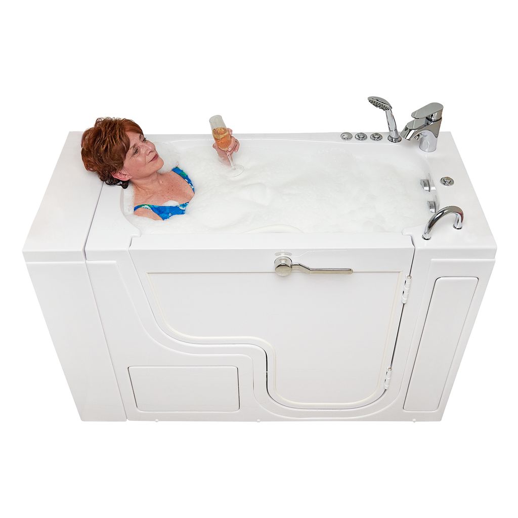 Transfer26 Outward Swing Door Wheelchair Accessible Walk-In Tub – 26″ x 52″ (66 x 132cm), Dual Drain Technology