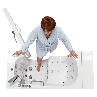 Transfer26 Outward Swing Door Wheelchair Accessible Walk-In Tub – 26″ x 52″ (66 x 132cm), Dual Drain Technology