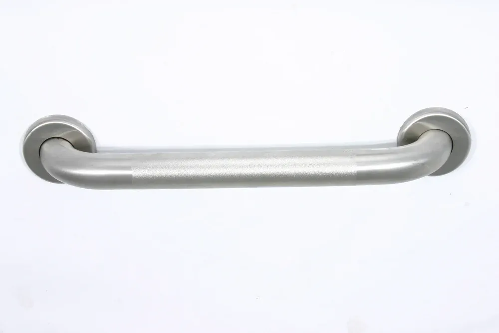 16 inch ADA Compliant Grab Bar Standard Peened Grip 1 1/4 inch Diameter Twist Covers &amp; Mounting Hardware Included