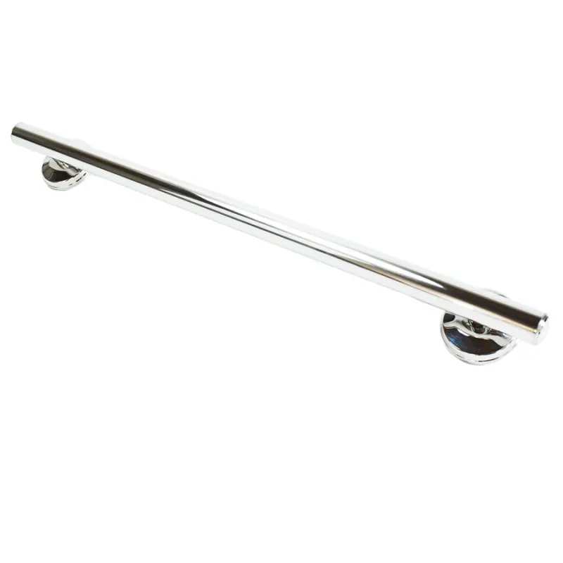 Decorative 20-inch Straight Grab Bar with Capped Ends, Multiple Nubby Rubber Grips