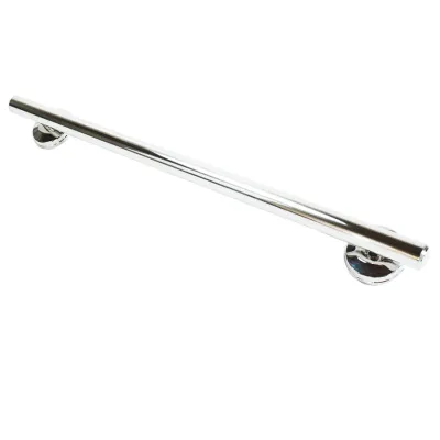 Decorative 20-inch Straight Grab Bar with Capped Ends, Multiple Nubby Rubber Grips