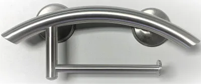 3-in-1 Arched Grab Bar/Towel Bar/Toilet Paper Holder with EZ Clean Rubber Nubby Grips