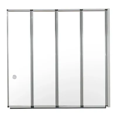 4-Fold Tempered Glass Shower Screen Bath Screen for Walk-In Tubs