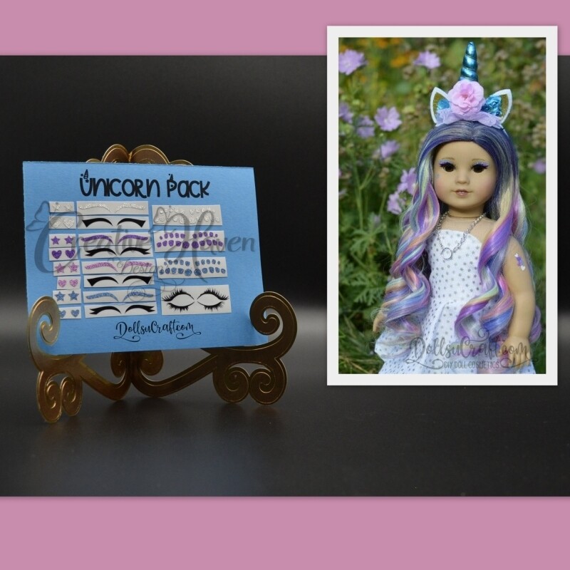 * Themed Packs * ~ Eyeliner / Lashes / Brows / Nail Decals for American Girl Dolls