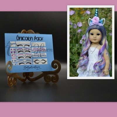 * Themed Packs * ~ Eyeliner / Lashes / Brows / Nail Decals for American Girl Dolls