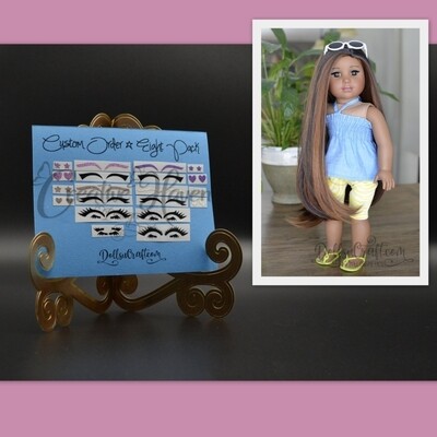 * Create Your Own Pack * ~ Eyeliner / Lashes / Brows / Nail Decals for American Girl Dolls