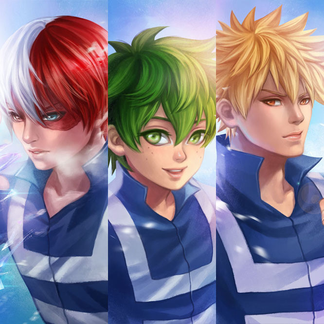 BNHA Print - Midoriya, Todoroki, Bakugo