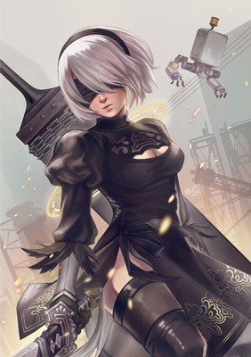 Nier Automata Print - 2B &amp; 9S