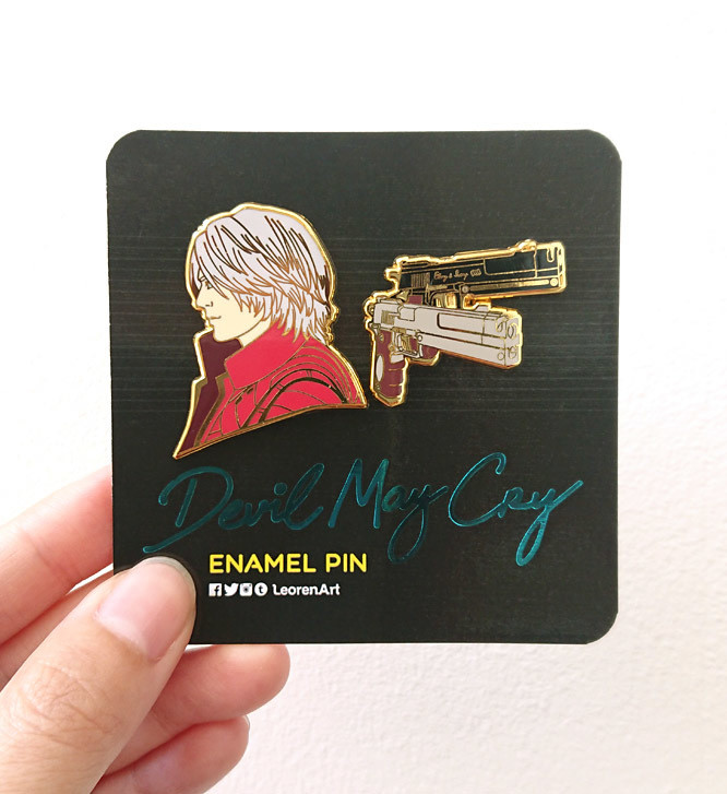 Devil May Cry - Dante feat. Ebony &amp; Ivory - Hard Enamel Pin