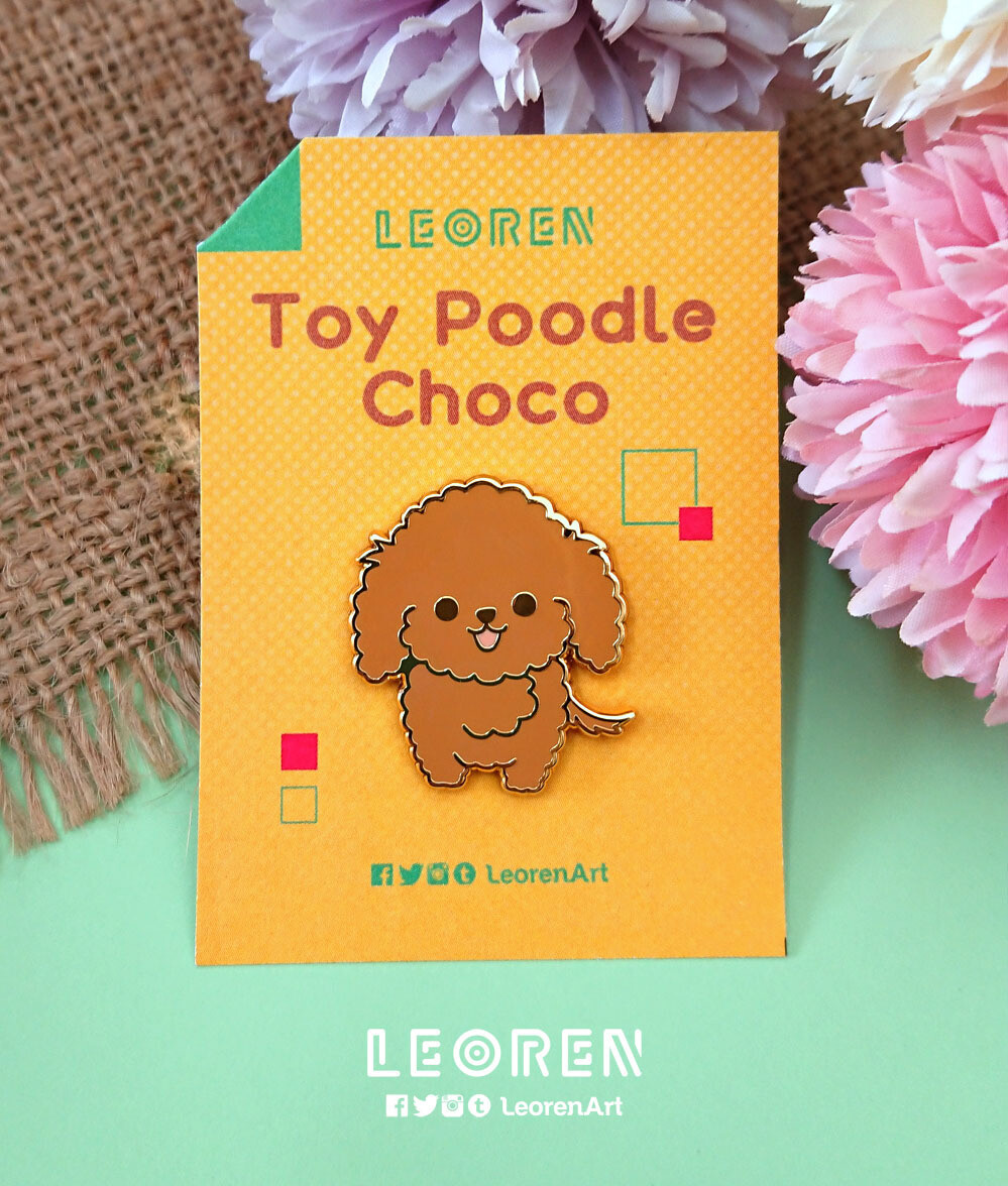 Toy Poodle Choco - Hard Enamel Pin