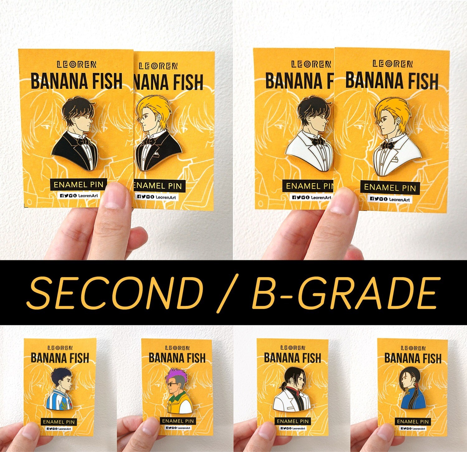 SECONDS / B-GRADE sale - Banana Fish second wave - hard enamel pin