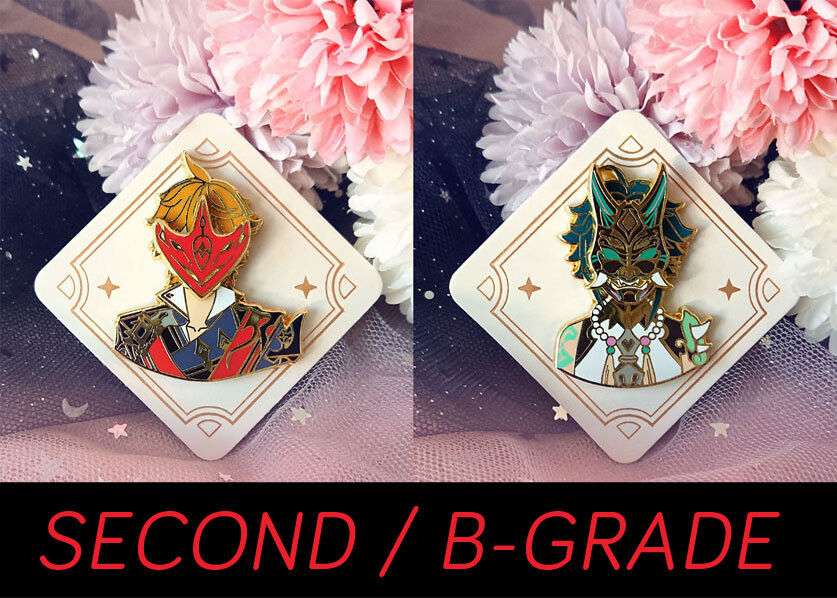 SECONDS / B-GRADE sale - Genshin Impact - Xiao Tartaglia mask- hard enamel pin