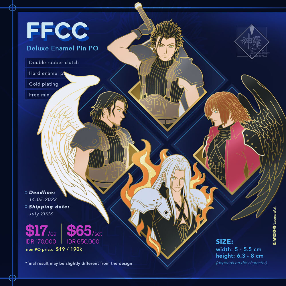 Final Fantasy Crisis Core / FFCC - Deluxe Hard Enamel Pin
