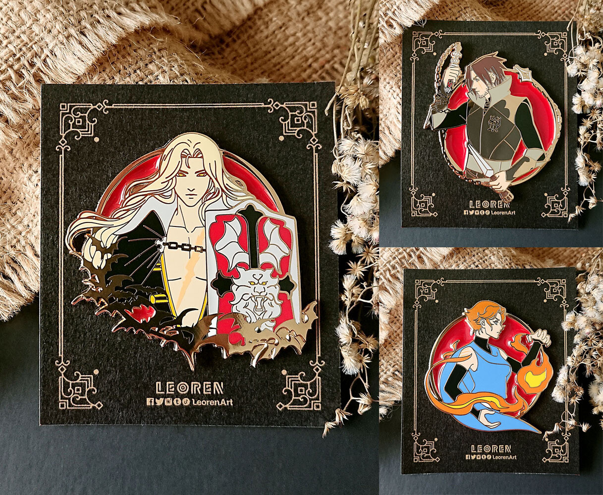 Castlevania Deluxe - Alucard x Trevor Belmont x Sypha - Hard Enamel Pin