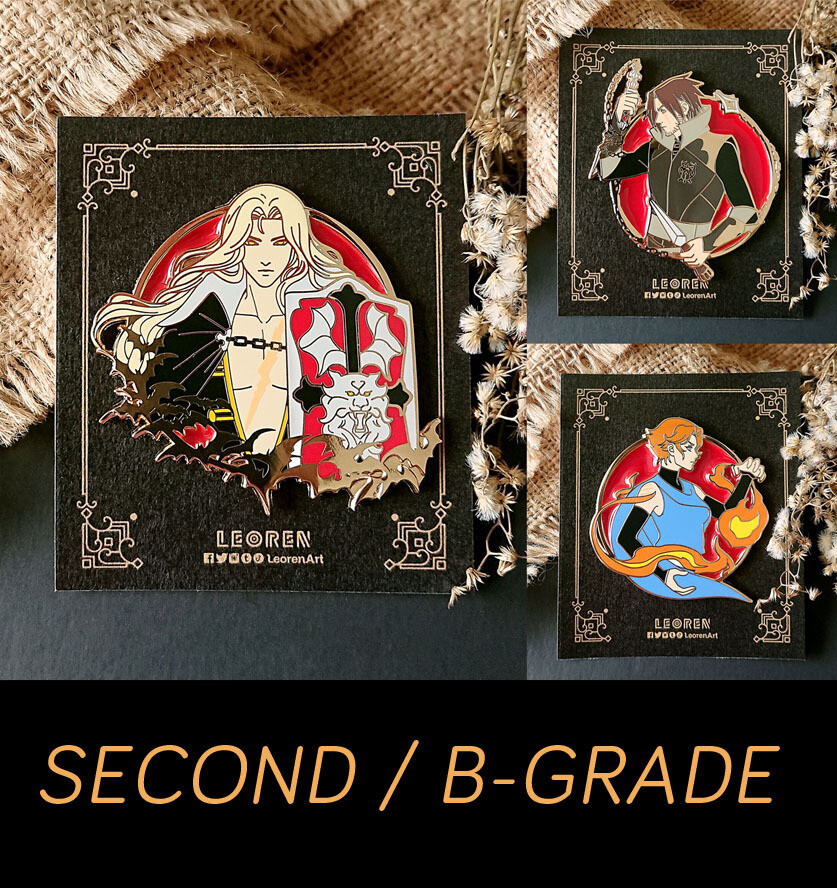 SECONDS / B-GRADE sale - Castlevania Deluxe - Alucard x Trevor Belmont x Sypha - Hard Enamel Pin