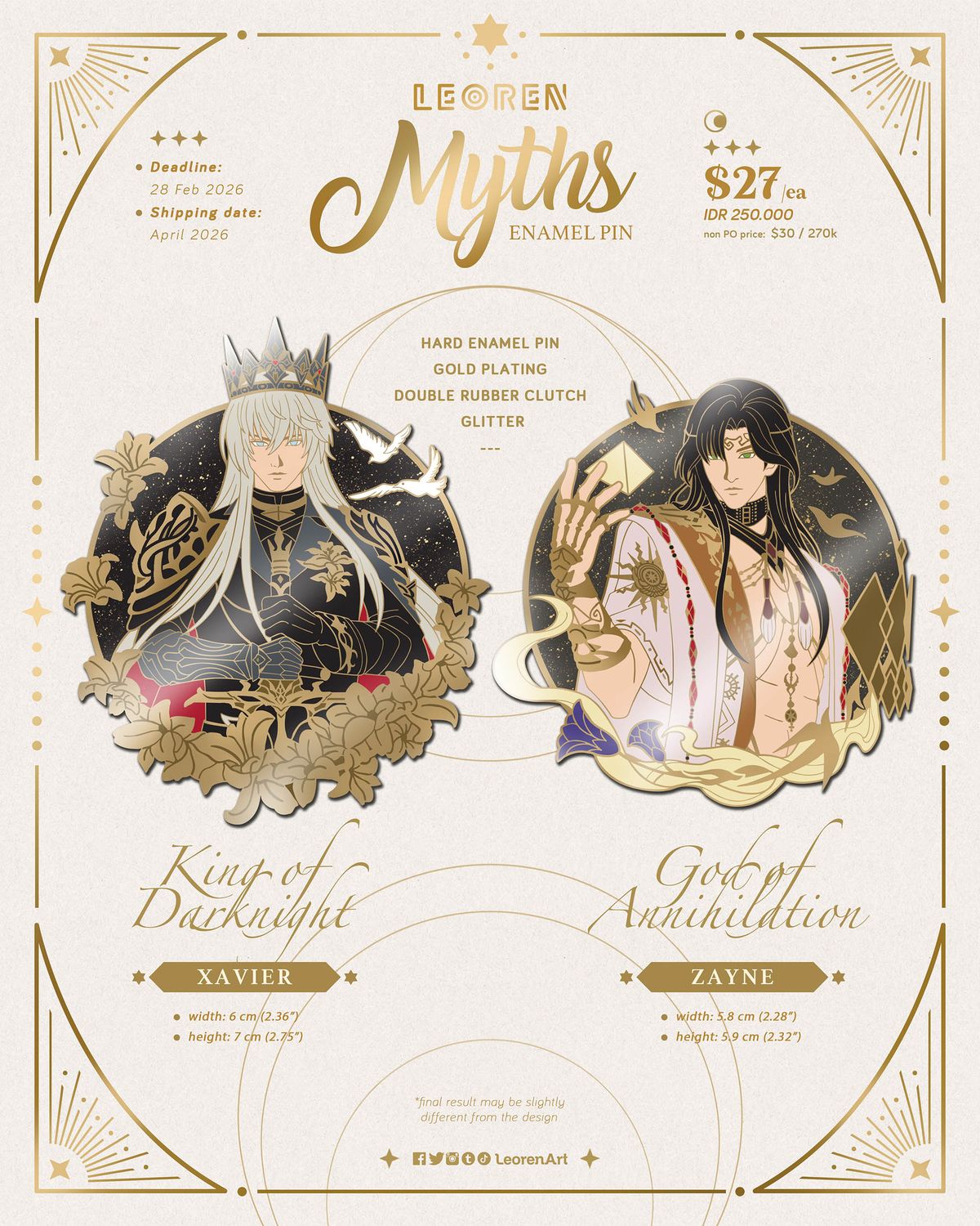 Love and Deepspace / LADS - Myths 2.0 - Inspired Deluxe Hard Enamel Pin