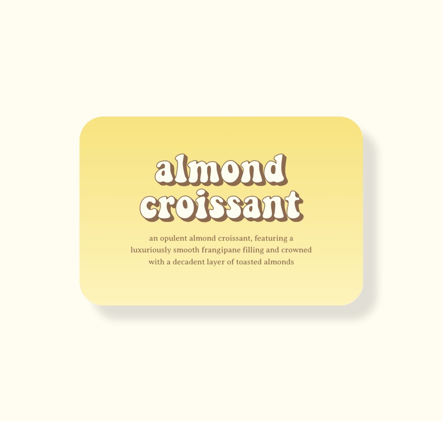 PASTRY LABELS (ALMOND CROISSANT) (ORDER PER UNIT)