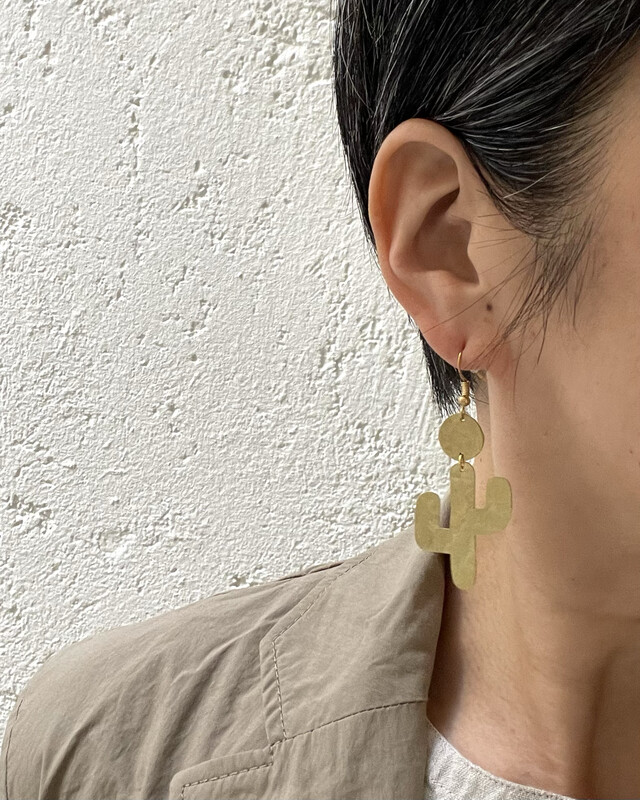 マラケシュの職人さんが作るピアス　Cactus 